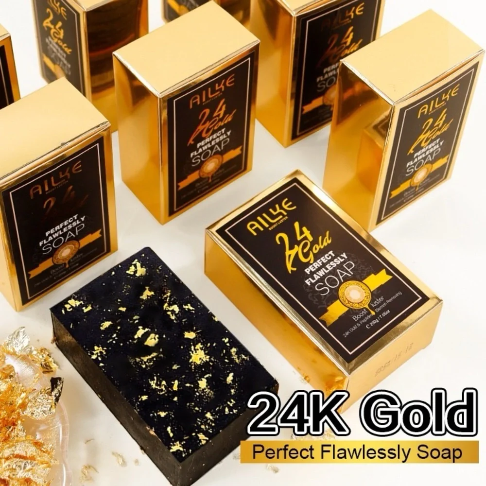 24K Gold Foil Soap - Black and Gold